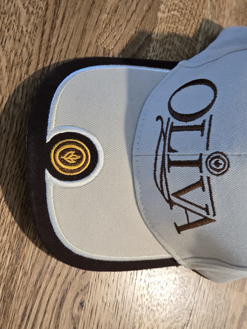 Olivia Golf Cap in Light Biege with Brown Embroidery